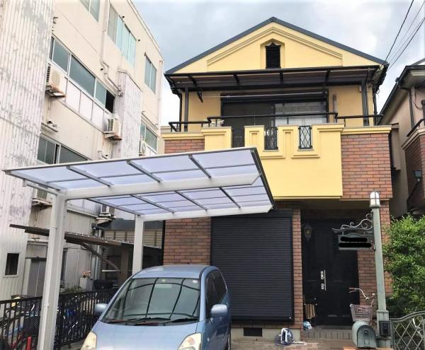 耐久性の高い屋根材のガルテクトで屋根かぶせ葺き・外壁は無機塗料